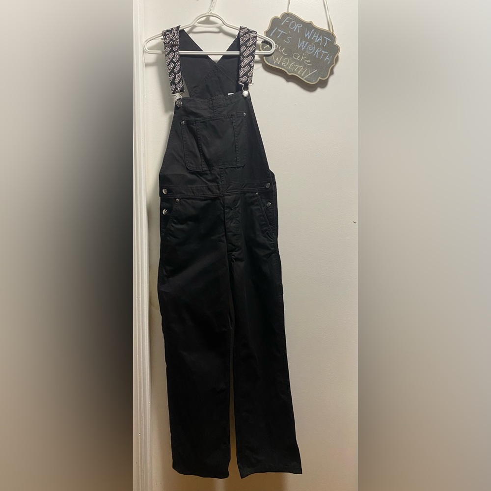 H&M Sesame Street Bib Overalls β Black Cotton Twill Dungarees (Size S)